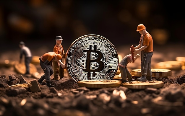 Mali górnicy pracujący z bitcoinami