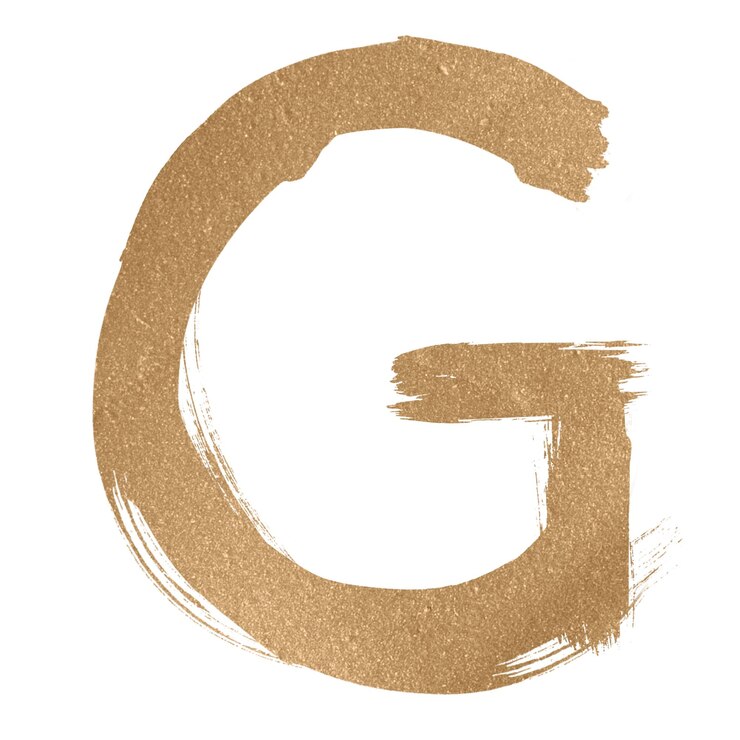 Zdjęcie malowana złota litera g png