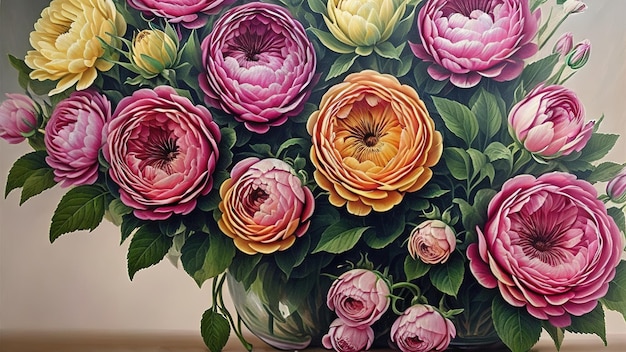 Malowanie bukietu kwiatów