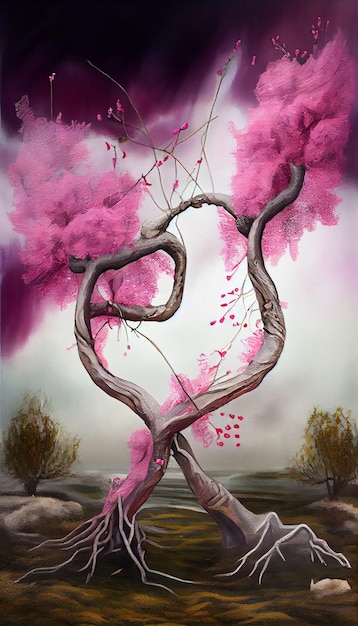Malowanie drzewa w kształcie serca Generative Ai