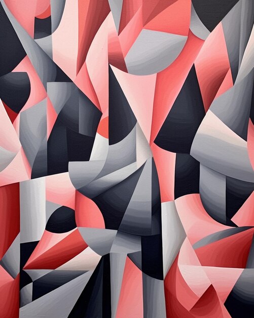 malowanie grupy abstrakcyjnych kształtów za pomocą czerwonej i czarnej generatywnej ai