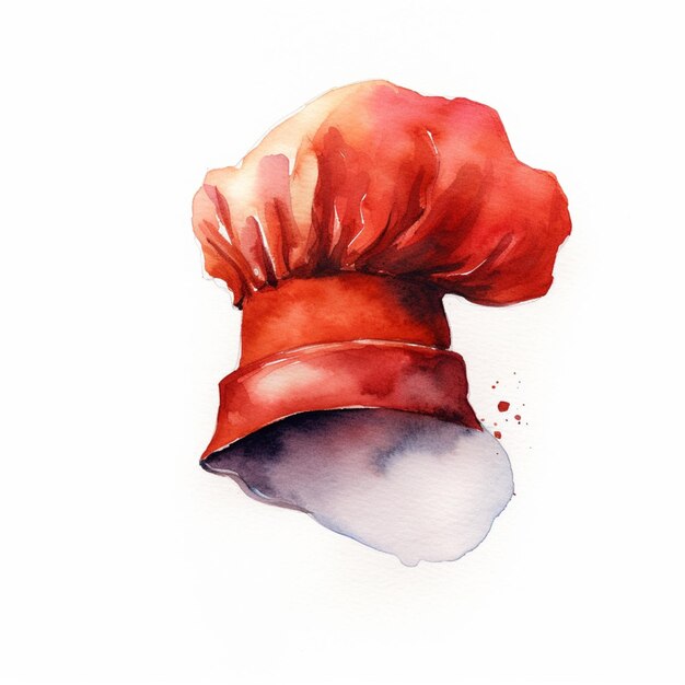 Zdjęcie malowanie kapelusza szefa kuchni z czerwoną czapką na nim generatywne ai