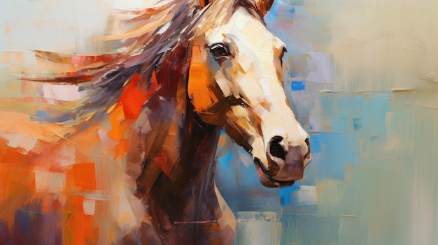 Malowanie konia przez osobę