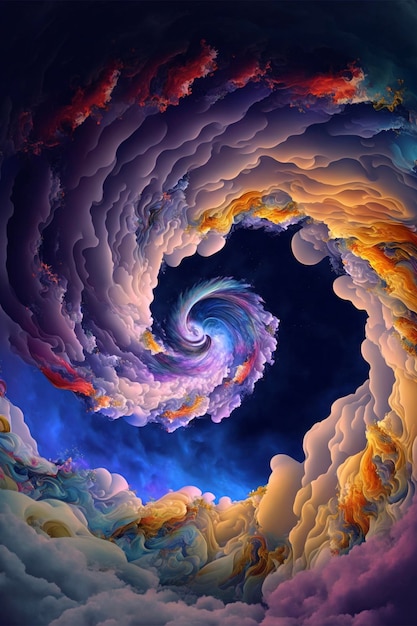 Malowanie spirali na niebie generatywne ai
