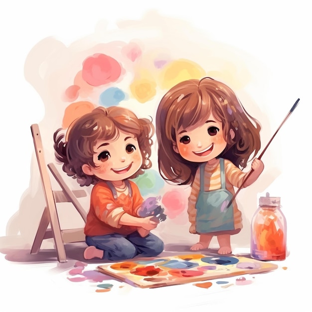 Malowanie to zabawna aktywność artystyczna dla dzieci, które uczą się malować