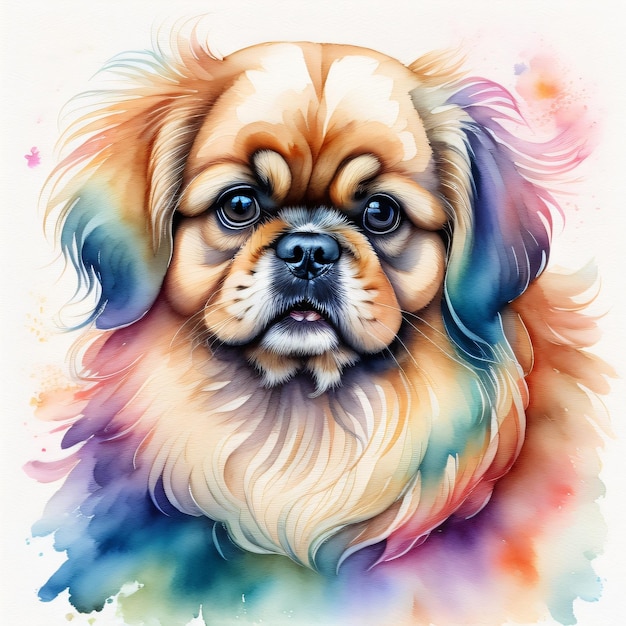 Malowanie twarzy psa w stylu akwareli