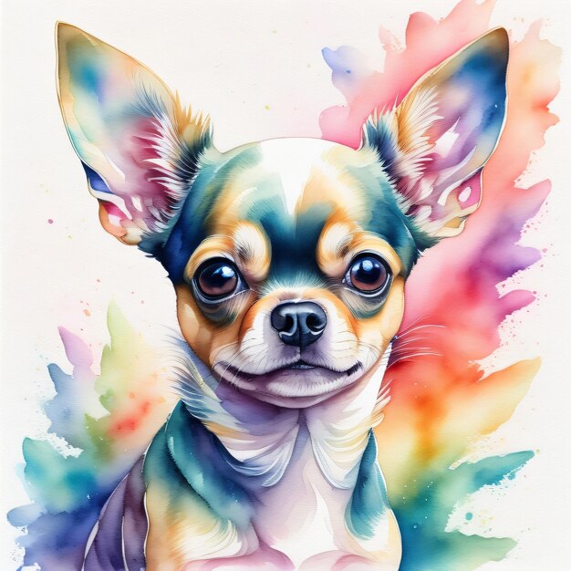 Malowanie twarzy psa w stylu akwareli
