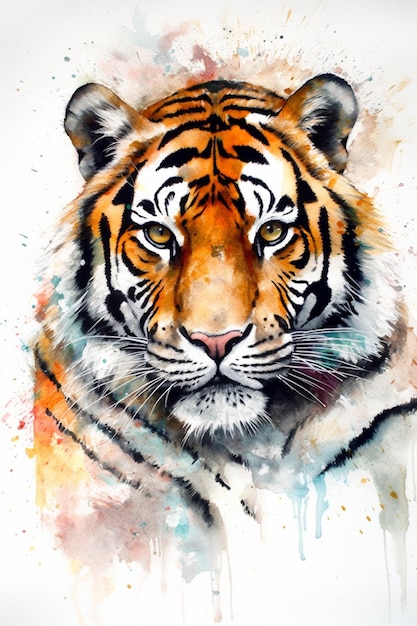 Malowanie twarzy tygrysa.