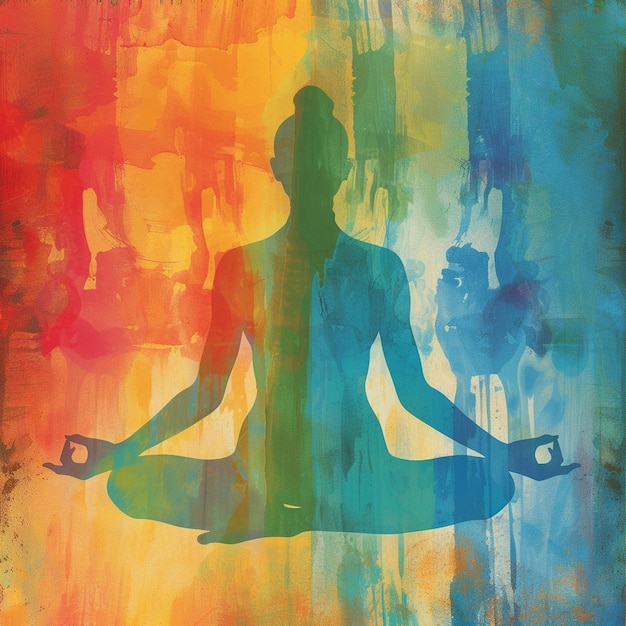 Malowanie z tła tęczy Yoga Międzynarodowy Dzień Promocji Jogi