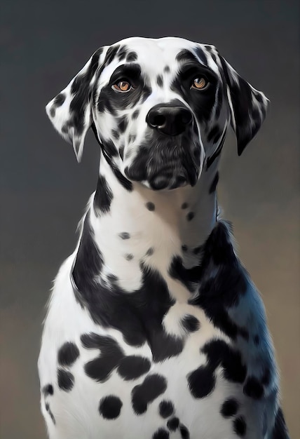 Zdjęcie malowany portret psa dalmatyńczyka