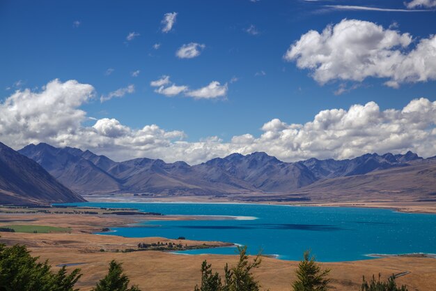 Malowniczy Widok Na Kolorowe Jezioro Tekapo