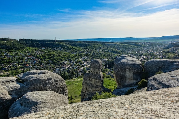 Malowniczy widok na sfinksy Bakczysaraju Bakczysaraj Krym Rosja Półwysep Krymski