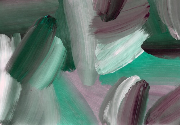 Malowniczy zielony różowy beż akrylowy obraz olejny tekstury