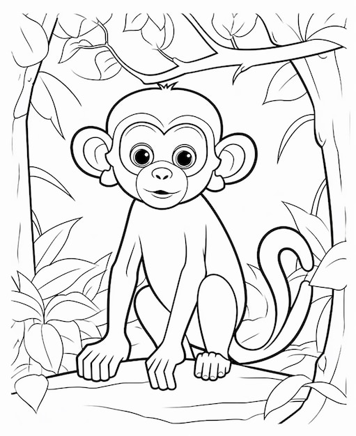 Małpa siedząca na gałęzi w dżungli