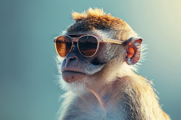 Małpa w okularach przeciwsłonecznych