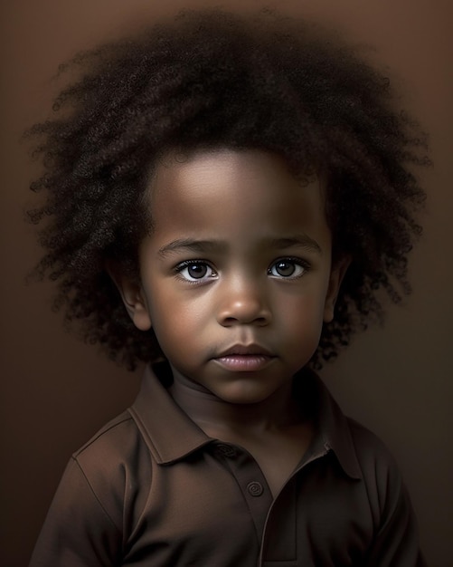 maluch czarny chłopiec czarne kręcone włosy