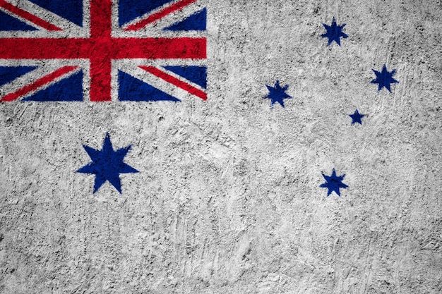 Zdjęcie malująca flaga morski chorąży australia na betonowej ścianie