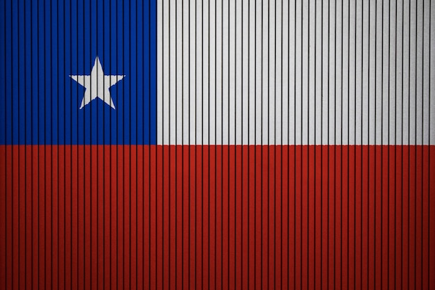 Malująca flaga państowowa Chile na betonowej ścianie
