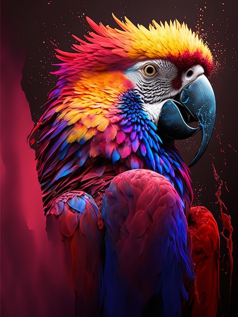 malutka śliczna i urocza czerwona papuga