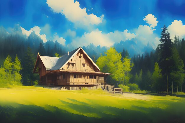 Mały dom w górach