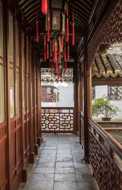 Mały dziedziniec w Yuyuan lub Yu Garden w Szanghaju