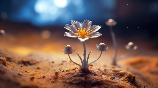 Zdjęcie mały kwiat na pustyni