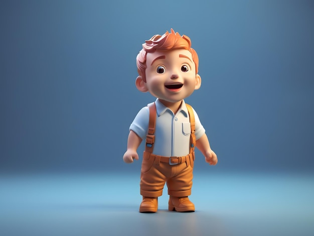 Mały ładny izometryczny 3d render postaci małego człowieka