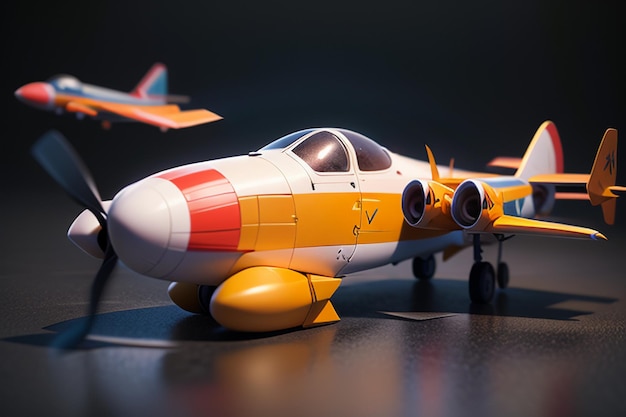 Mały prywatny odrzutowiec kosmiczny Wyświetlacz Dzieci Zabawki Model samolotu Tapeta Ilustracja tła