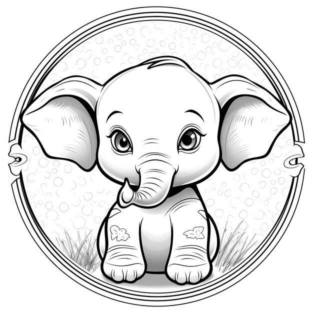 Zdjęcie mały słoniak zadziwia słodki słoniak przygoda malowania
