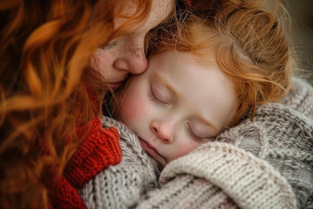 Zdjęcie mama i córka się uścisnęły.