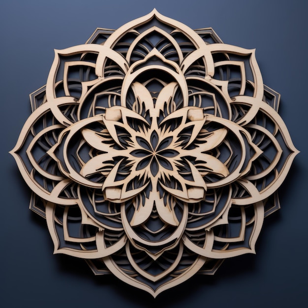 Mandala Geometric Laser Cut Decor 10 warstwowy projekt bez kwiatów