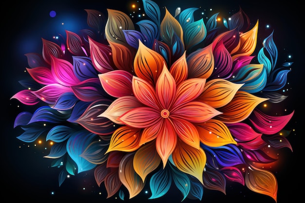 Mandala kwiat słonecznik natura tło letni mandala bez ludzi kolorystyczna ilustracja obrazu