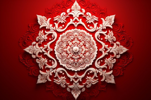 Mandala na czerwonym tle