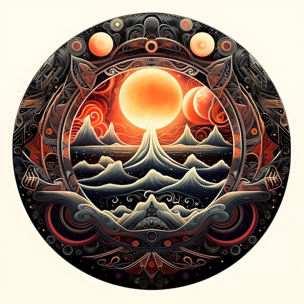 Mandala Space Art Design z tematem kosmicznym