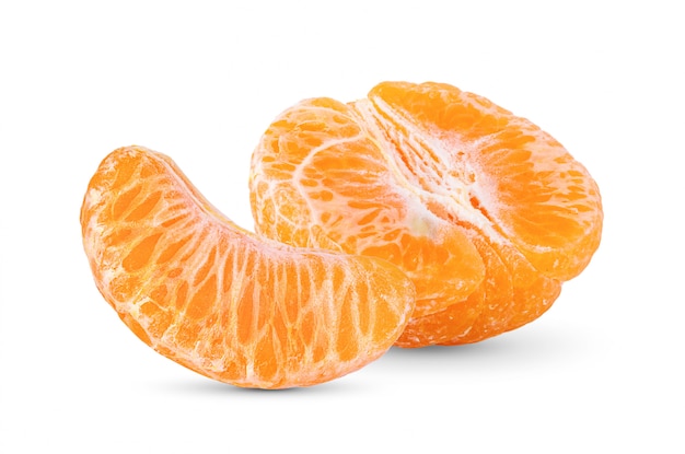 Mandaryn pomarańczy owoców cytrusowych na białym tle