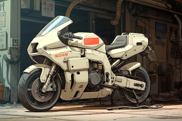 Manga Motorcycle z lat 80. zainspirowana przez Normana Rockwella i Robotech