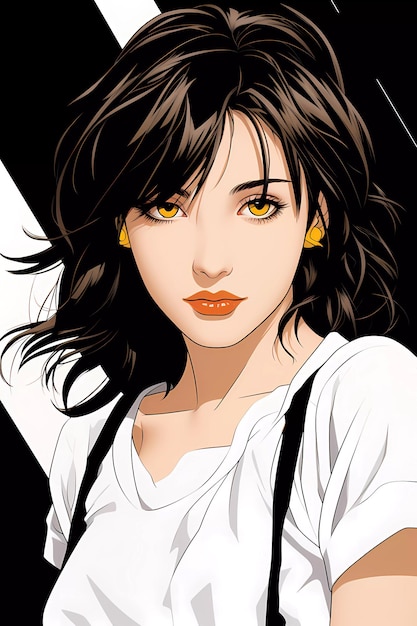 Manga Pop Sensation Comics Portret dziewczyny w stylu Pop Art i Manga Ilustracja AI Generowane