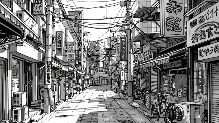 Zdjęcie manga przygody na ulicach tokio