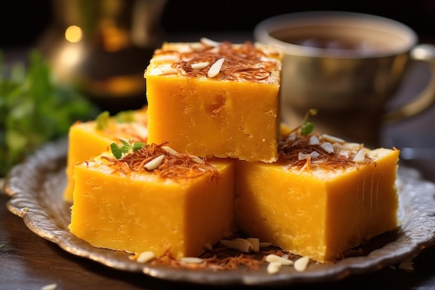 mango burfi to indyjska krówka mleczna o smaku rozpływającego się w ustach o smaku mango