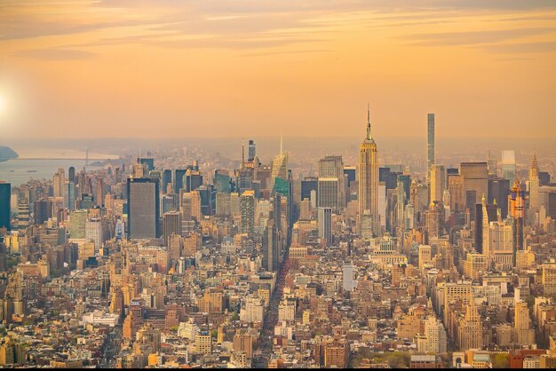 Manhattan panoramę miasta pejzaż Nowego Jorku z widoku z góry