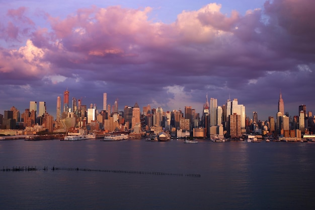 Manhattan Skyline z NewJersey Nowy Jork