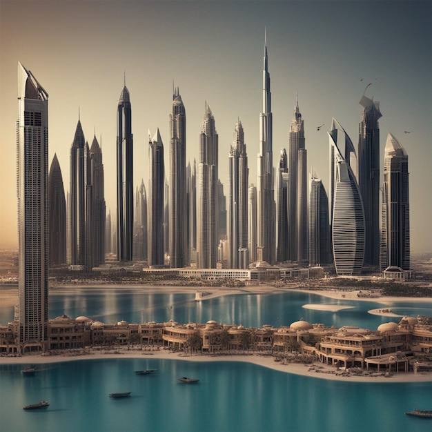 Manipulacja tapetą Dubai Modern Skyline