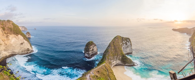 Manta Bay lub plaża Kelingking na wyspie Nusa Penida Bali Indonezja