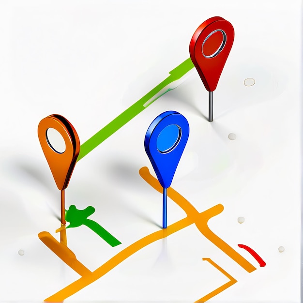 Zdjęcie map pointers 3d gps icon pin marker lokalizacja