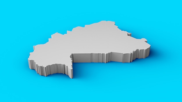 Mapa Burkina 3D Geografia Kartografia i topologia Sea Blue powierzchnia ilustracja 3D