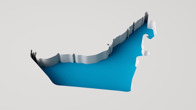 Mapa Dubaju 3D wewnętrzna wyciągnięta mapa Głębokość morza z wewnętrznym cieniem. ilustracja 3D