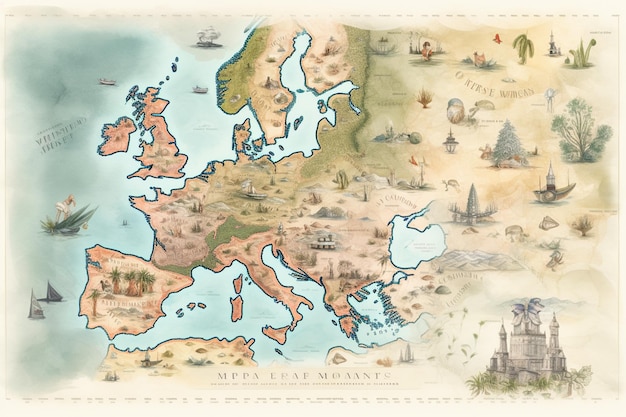 Mapa Europy z napisem "ura leaf moab moab moab moab" na niej.