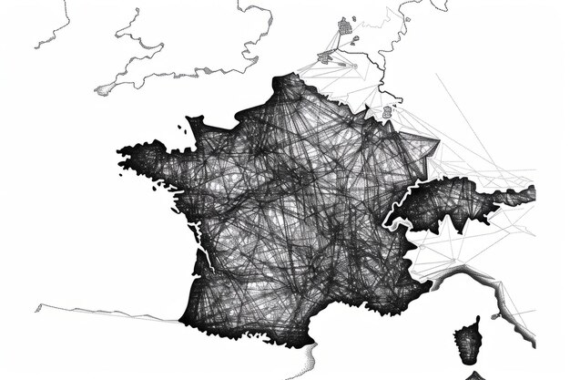 Mapa Francji Europa Geografia europejska