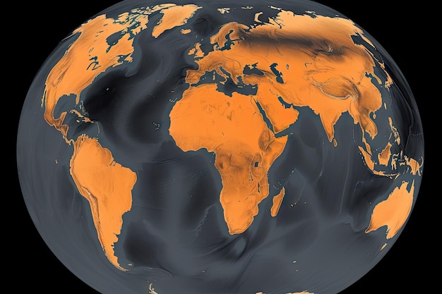 Mapa gęstości emisji dwutlenku węgla przedstawiająca stężenia dwutlenku węgla na całym świecie