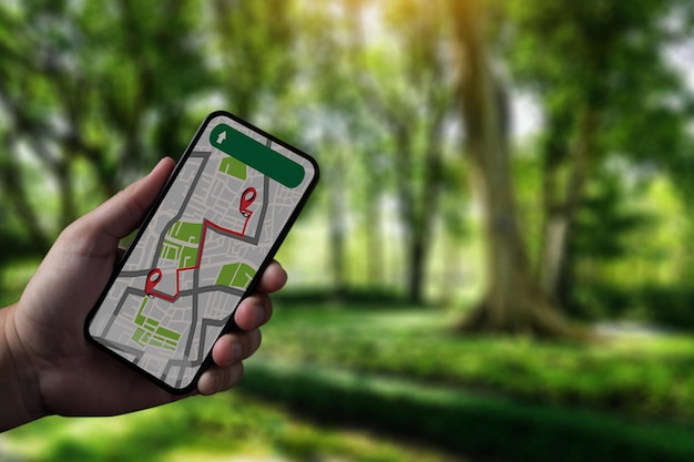 Mapa GPS do trasy Połączenie z siecią docelową Lokalizacja Mapa ulica z ikonami GPS Nawigacja man gps lub lokalizator Eksploracja lokalizacji celu